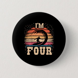 Badge Rond 5 Cm Anniversaire de 4 ans garçon fille 4ème planche de