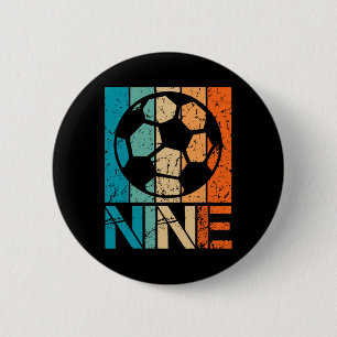 Badge Rond 5 Cm Anniversaire de 9 ans de football 9 ans Garçon Fil