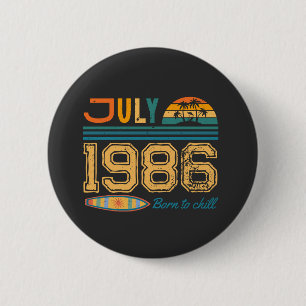 Badge Rond 5 Cm Anniversaire de juillet année personnalisée