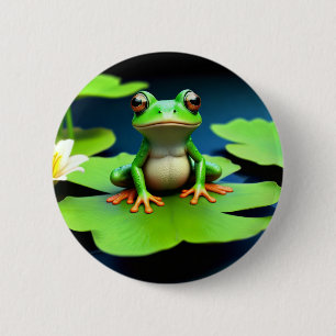 Badge Rond 5 Cm Anniversaire de la grenouille adorable