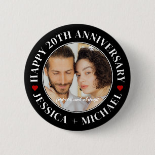 Badge Rond 5 Cm Anniversaire de mariage photo personnalisée