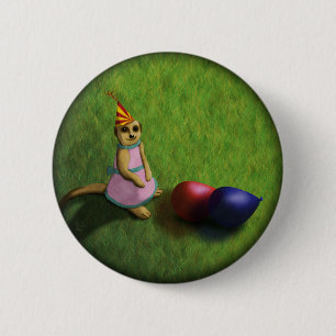 Badge Rond 5 Cm Anniversaire de Meerkat, bouton
