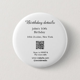 Badge Rond 5 Cm Anniversaire détails 10e anniversaire balayage QR