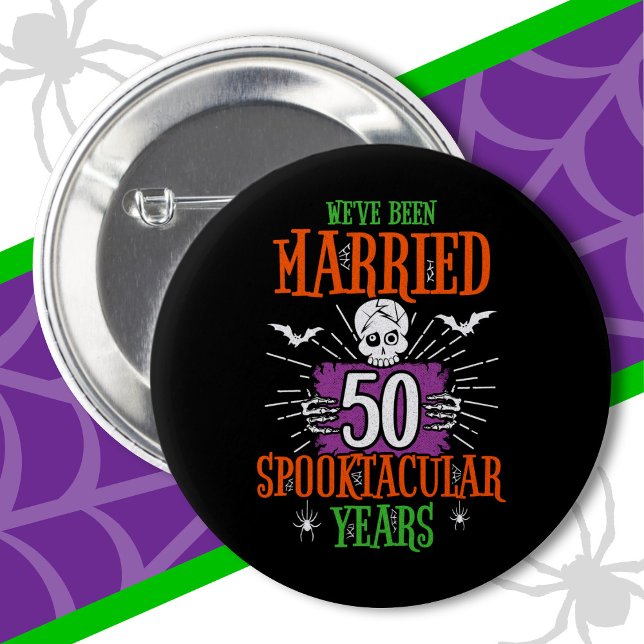 Badge Rond 5 Cm Anniversaire du 50e Mariage de Spooktacular d'Hall (Créateur téléchargé)