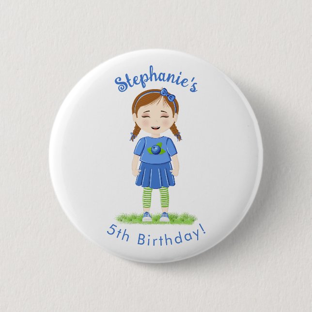 Badge Rond 5 Cm Anniversaire du bleuet (Devant)