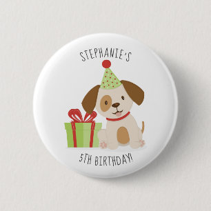 Badge Rond 5 Cm Anniversaire du Chiot mignon