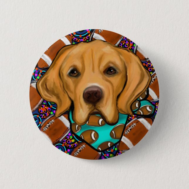 Badge Rond 5 Cm Anniversaire du Golden Retriever (Devant)