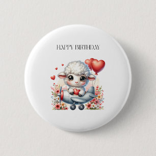 Badge Rond 5 Cm Anniversaire du pilote de mouton