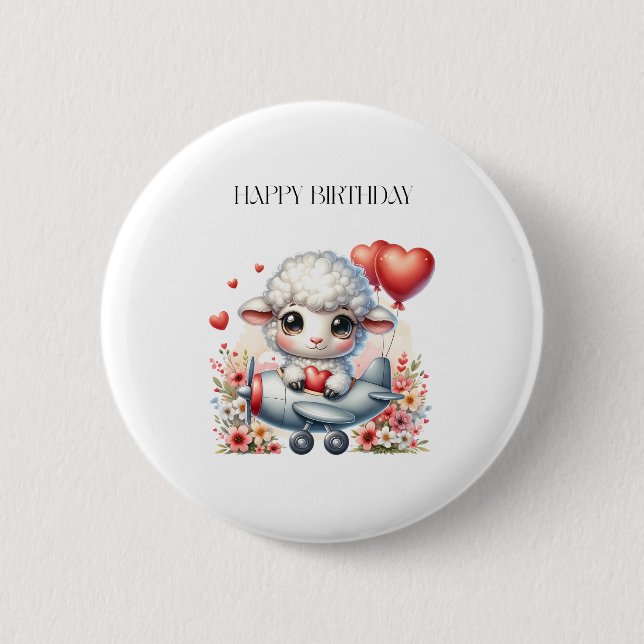 Badge Rond 5 Cm Anniversaire du pilote de mouton (Devant)