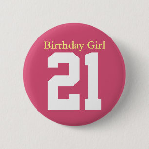 Badge Rond 5 Cm Anniversaire Fille 21