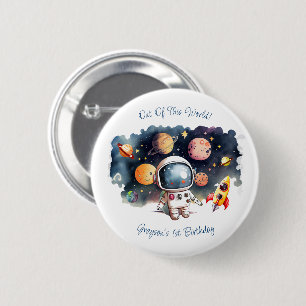 Badge Rond 5 Cm Anniversaire Garçon Planètes Espace Extraordinaire