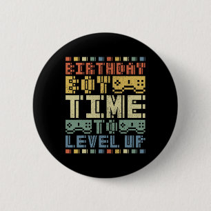 Badge Rond 5 Cm Anniversaire Garçon Temps De Niveau Vers Ado Garço