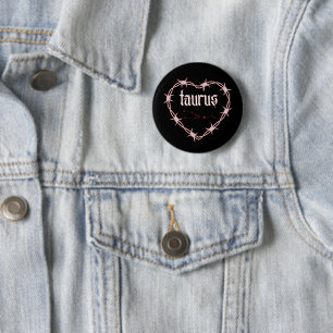 Badge Rond 5 Cm Anniversaire gothique Constellation du Taureau
