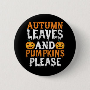 Badge Rond 5 Cm Anniversaire Halloween Automne Feuilles Et Citroui