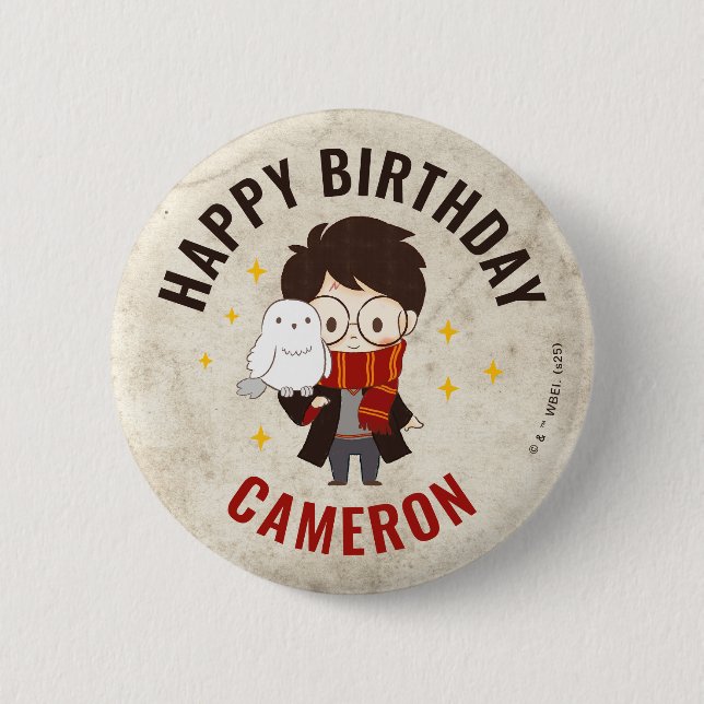 BADGE ROND 5 CM ANNIVERSAIRE MAGIQUE DE PERSONNAGE™ HARRY POTTER (Devant)