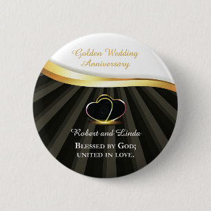 Badge Rond 5 Cm Anniversaire religieux du 50e Mariage d'or