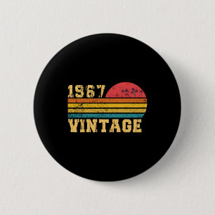 Badge Rond 5 Cm Anniversaire Rétro Vintage Coucher de Soleil 1967