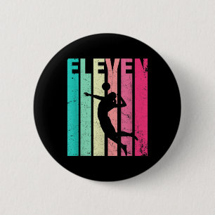 Badge Rond 5 Cm Anniversaire Retro Volleyball Amateurs Années Bir