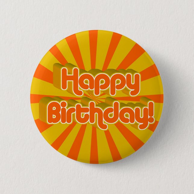 Badge Rond 5 Cm Anniversaire Salutation style rétro (Devant)