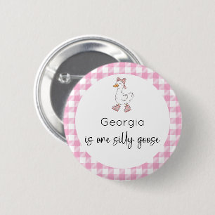 Badge Rond 5 Cm Anniversaire Silly Goose Rose