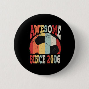 Badge Rond 5 Cm Anniversaire Vintage 13 Ans Football Incroyable De
