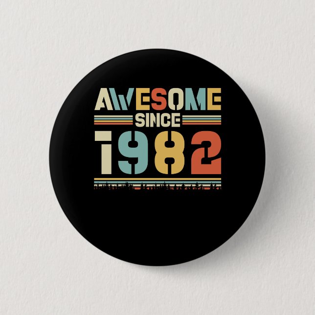 Badge Rond 5 Cm Anniversaire vintage 1982 (Devant)