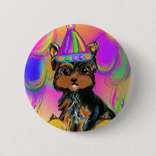 Badge Rond 5 Cm Anniversaires de Yorkie Poo