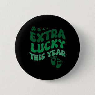 Badge Rond 5 Cm Annonce de grossesse extra chanceuse Saint-Patrick