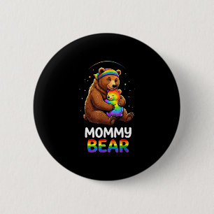 Badge Rond 5 Cm Annonce de grossesse ourson maman arc-en-ciel gay