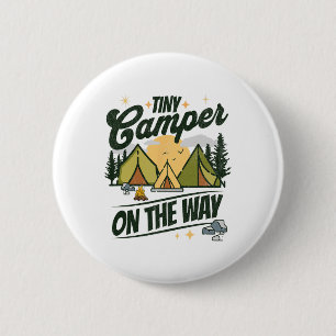 Badge Rond 5 Cm Annonce de grossesse pour amateur de camping en Ti