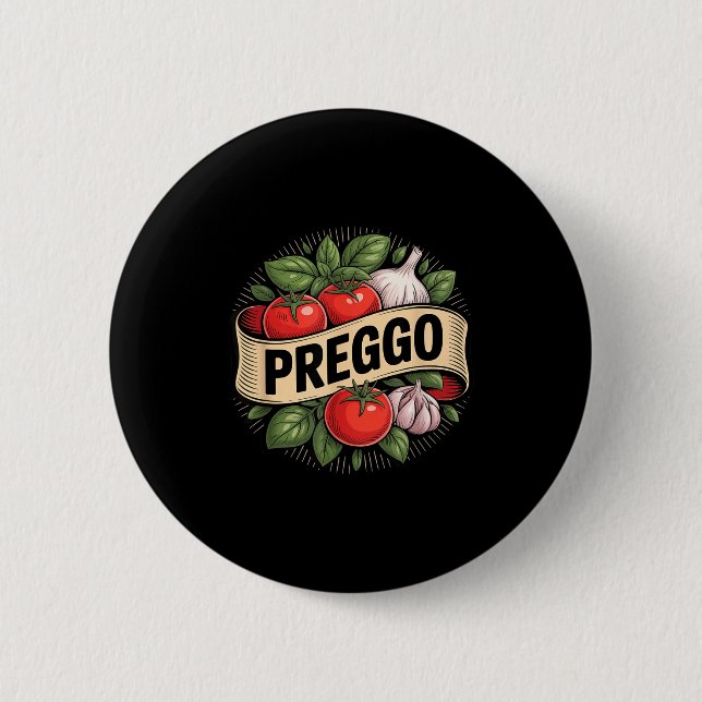 Badge Rond 5 Cm Annonce de grossesse Sauce de pâtes Prego Drôle Pr (Devant)