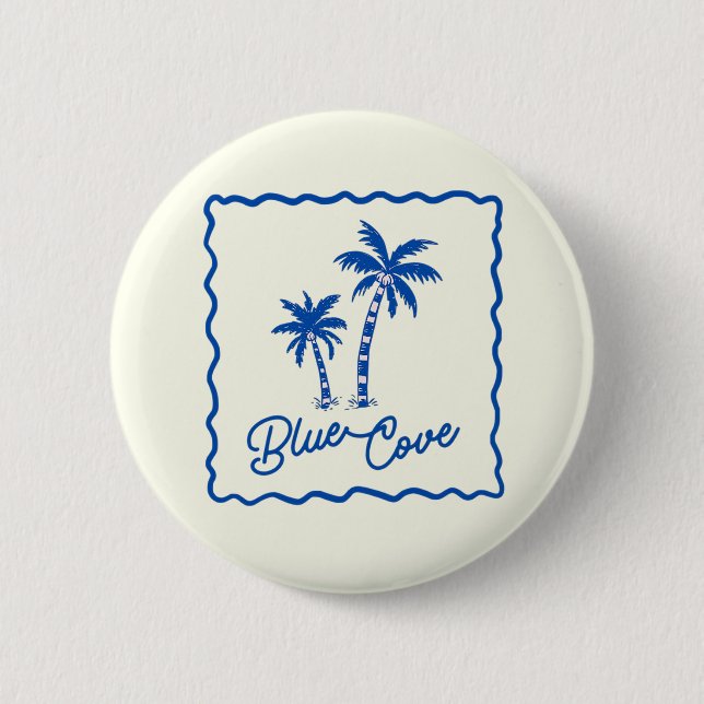 Badge Rond 5 Cm Anse Bleue (Devant)