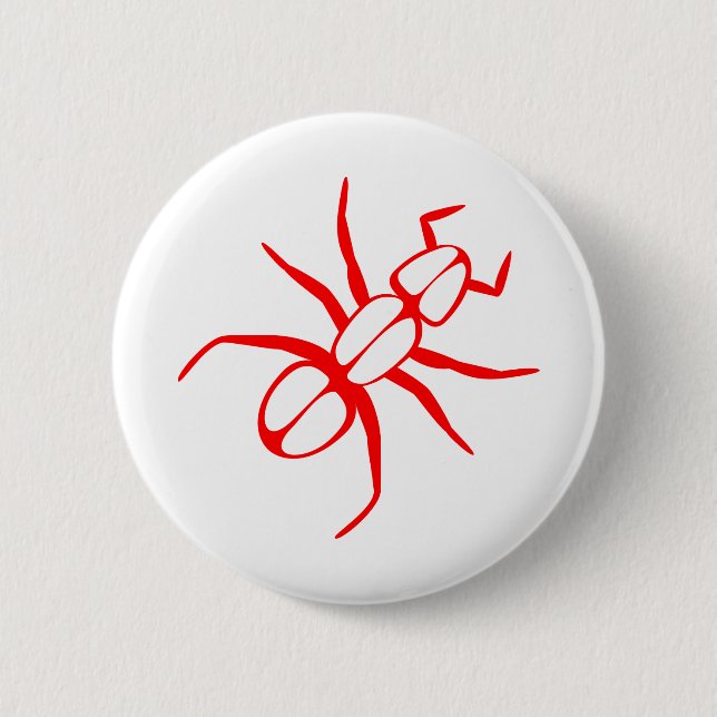 Badge Rond 5 Cm Ant Legs Antennas Rouge (Devant)