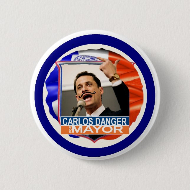 Badge Rond 5 Cm Anthony Weiner pour le maire 2013 de NYC (Devant)