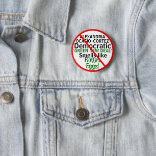 Badge Rond 5 Cm Anti-Alexandria Ocasio-Cortez Green New Deal