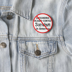 Badge Rond 5 Cm Anti-Alexandria Ocasio-Cortez Socialisme ÉDITER No