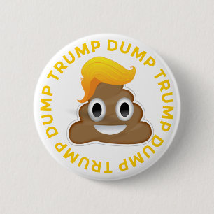 Badge Rond 5 Cm Anti-Atout Donald Poo Donal de #DumpTrump d'atout