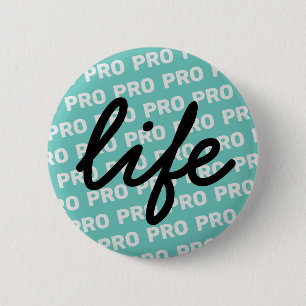 Badge Rond 5 Cm Anti-avortement en turquoise