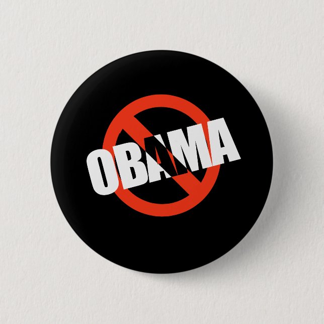 BADGE ROND 5 CM ANTI-BARACK OBAMA (Devant)