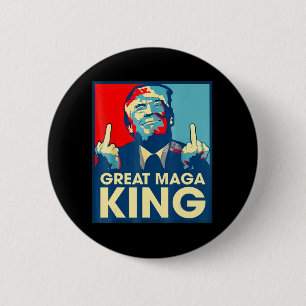 Badge Rond 5 Cm Anti Biden Le Grand Maga King amusant Trump Ultra