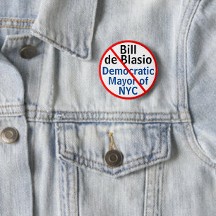 Badge Rond 5 Cm Anti Bill de Blasio Maire Démocratique NYC