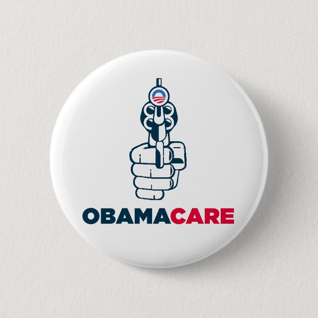 Badge Rond 5 Cm Anti bouton d'Obamacare (Devant)