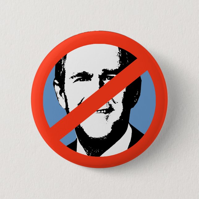 Badge Rond 5 Cm ANTI-BUSH - Anti-George W Bush (Devant)