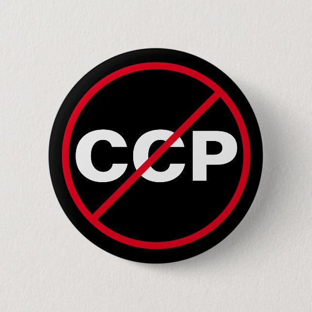 Badge Rond 5 Cm Anti-Chinese Communist Party CCP (Devant)