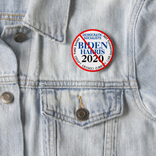 Badge Rond 5 Cm Anti Démocratique Biden Harris Éditer ANNÉE