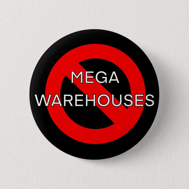 Badge Rond 5 Cm Anti Dire Non aux Méga Entrepôts    (Devant)