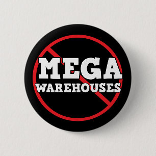 Badge Rond 5 Cm Anti Disons non aux méga entrepôts    