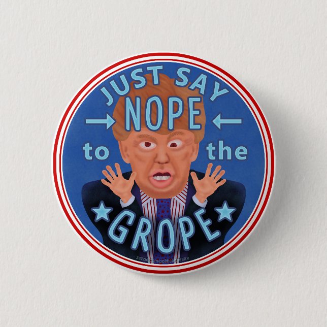 Badge Rond 5 Cm Anti Donald Trump 2024 Élections non sur le terrai (Devant)