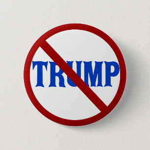 Badge Rond 5 Cm Anti Donald Trump Red Circle X