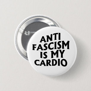 Badge Rond 5 Cm Anti-fascisme est mon Cardio
